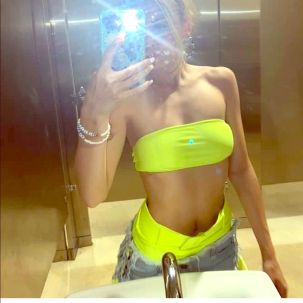 Neon green belted bikini Xs
